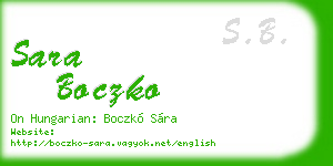 sara boczko business card
