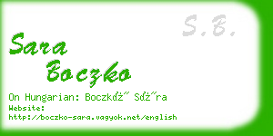 sara boczko business card